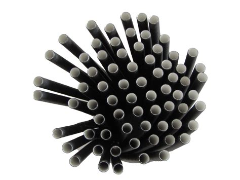 Black Paper Straws » Pack of 250 Biodegradable Single-Use Straws