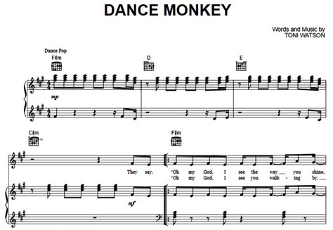 Tones and I-Dance Monkey Free Sheet Music PDF for Piano | The Piano Notes