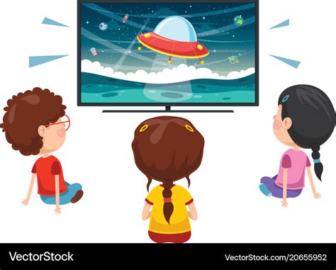 Kid watching tv Royalty Free Vector Image - VectorStock