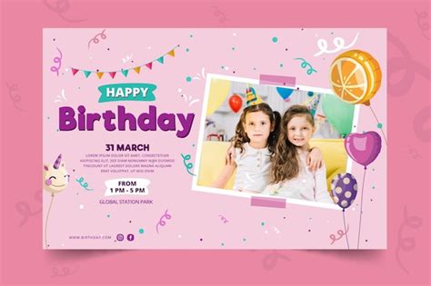 Free Vector | Childrens birthday banner template