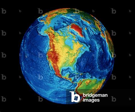 Image of EARTH: TOPOGRAPHY Digital image of the topography of the Earth,