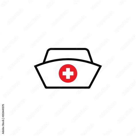 Medical nurse hat outline icon. Clipart image isolated on white ...