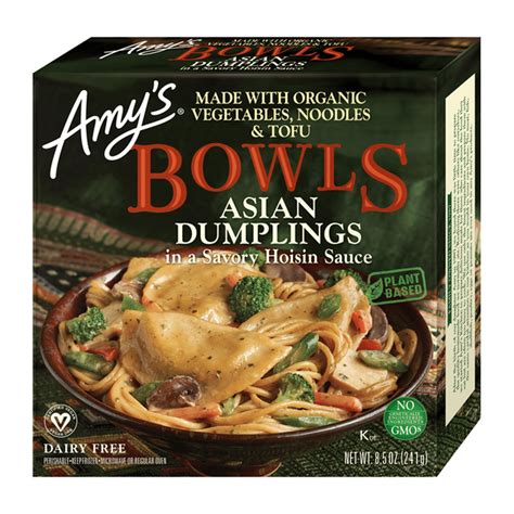 Amy's Kitchen Frozen Bowls, Asian Dumplings In a Savory Hoisin Sauce ...