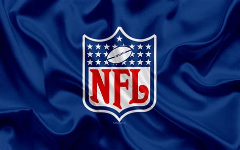 National Football League, NFL logo, emblem, NFL, USA, silk flag, blue ...