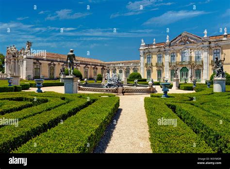 Lisbon portugal rococo buildings palacio nacional de queluz gardens hi ...