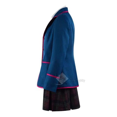 Adult The Umbrella Academy Blue School Uniform Outfit Cosplay Costume