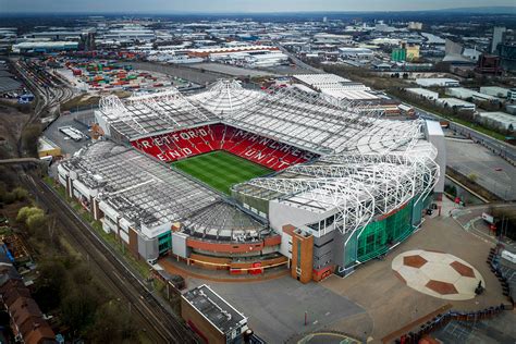 Aerial view of Old Trafford Stadium, home to Manchester United FC ...