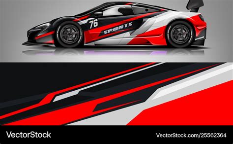 Sport car racing wrap design design Royalty Free Vector