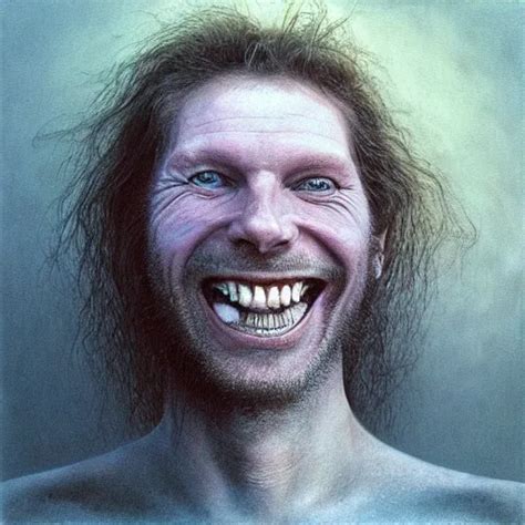 album art portrait of aphex twin grinning, painted by | Stable ...