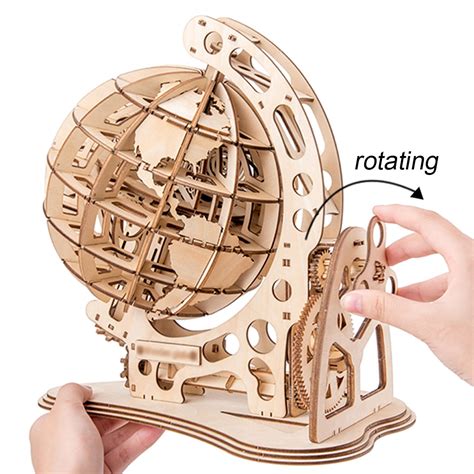 3D Wooden Puzzle for Adults Wooden Globe Model Puzzle, Mechanical ...