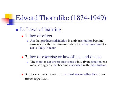 Thorndike Law Of Effect / Thorndike's Law of Effect - Trial and Error ...