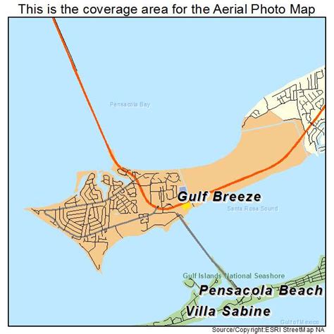 Aerial Photography Map of Gulf Breeze, FL Florida