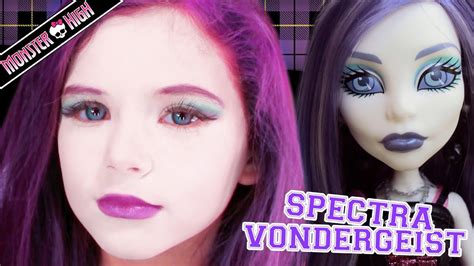 Spectra Vondergeist Monster High Doll Halloween Costume Makeup - YouTube