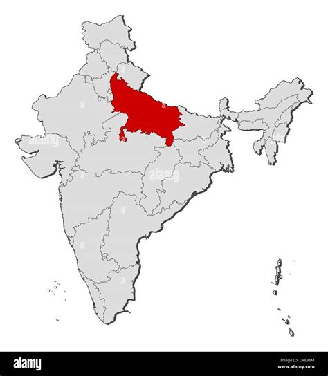 Uttar Pradesh In India Political Map