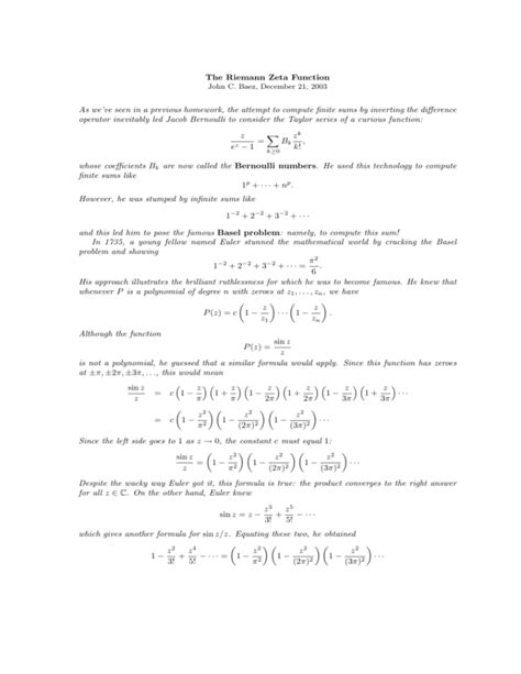 The Riemann Zeta Function