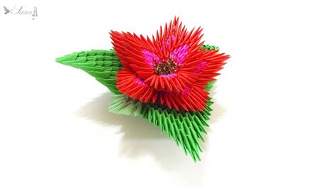 How to make 3d origami flower 2 - YouTube