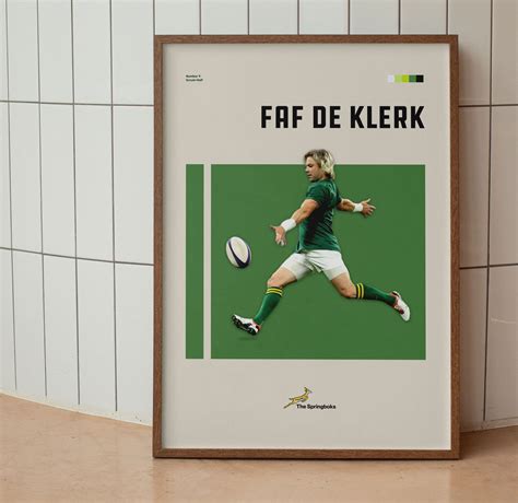 Faf De Klerk Poster South Africa Rugby Faf De Klerk Rugby Poster Klerk ...