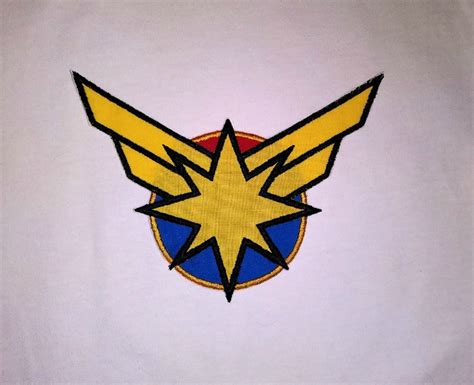 Captain Marvel Logo Applique Design 4x4 5x7 and 6x10 Instant - Etsy