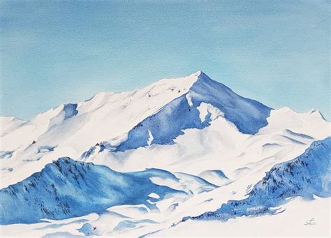 Landscape and snowy mountains Painting by Svetlana Lileeva | Saatchi Art