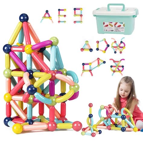 88pcs Magnetic Balls and Rods Magnetic Building Toys DIY STEM Building ...