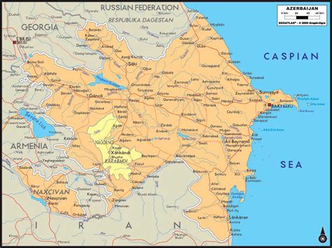 Azerbaijan Political Large Map • Mapsof.net