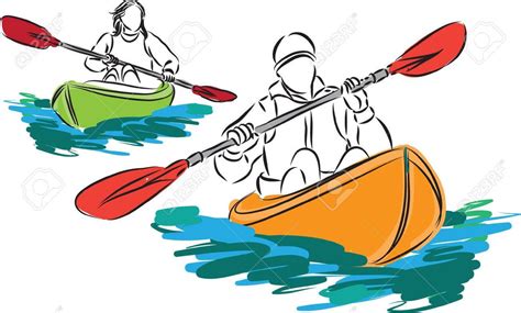 Couple Man And Woman And Two Kayak ... | Kayaking, Illustration, Easy ...