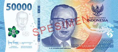 Ciri Uang Rupiah Kertas Pecahan 50.000 Tahun Emisi 2022 | Hukum Positif ...