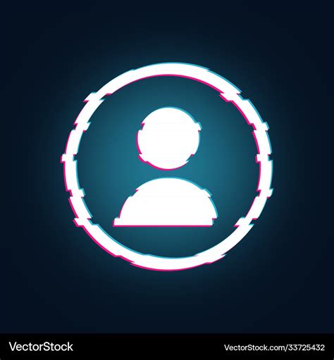 Man glitch style profile icon Royalty Free Vector Image