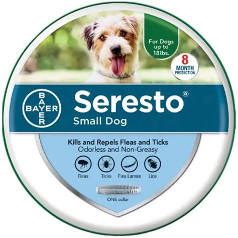 Seresto 8 Month Flea & Tick Prevention Collar for Small Dogs, Under 18-lb