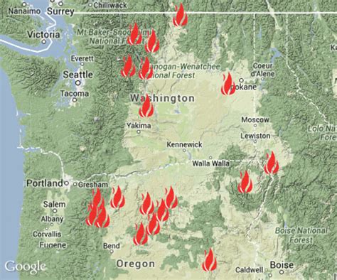 Washington State Fire Map - Printable Map