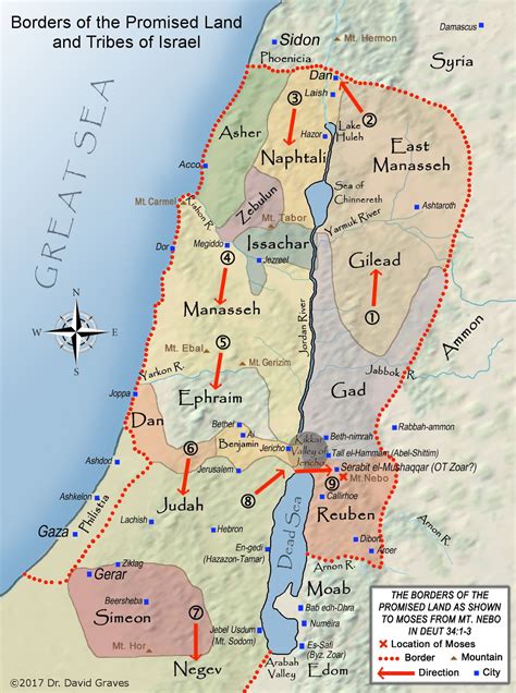 Biblical Map Of The Promised Land