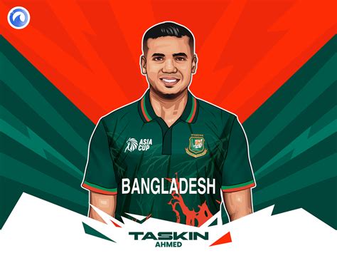 Portrait illustration - Taskin Ahmed, Bangladesh by Pronab Biswas on ...