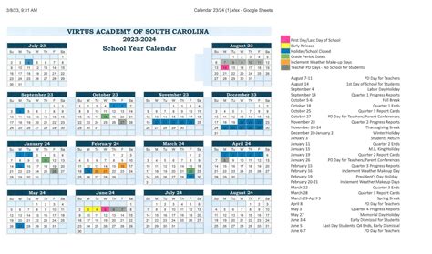 Global Academy School Calendar - Maryl Colette