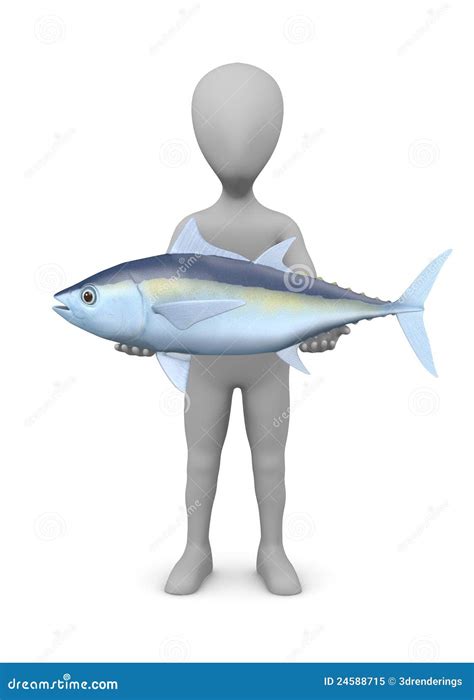 Cartoon Character With Tuna Fish (nice Catch) Royalty Free Stock Photo ...