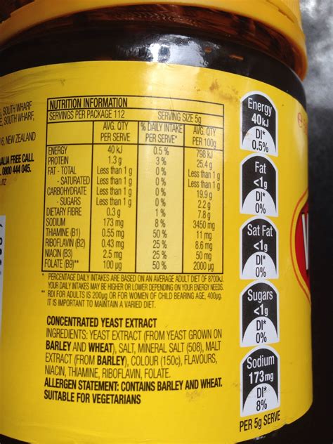 34 Vegemite Nutrition Label - Labels For Your Ideas