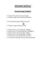 PTE Templates.pdf - SPEAKING MODULE Describe Image Template In front of ...