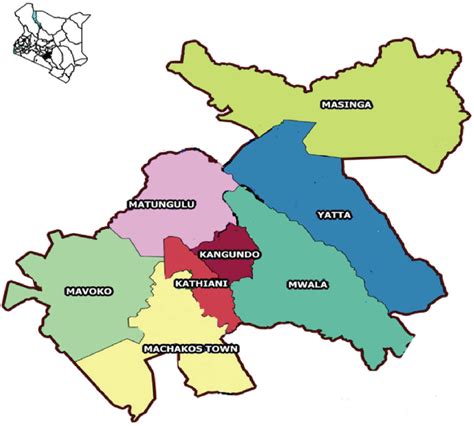 Map of Machakos County (Source: KNBS, 2019) [8]. | Download Scientific ...