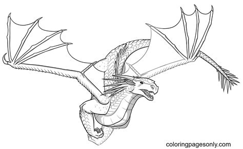 Icewing Dragon is Flying Coloring Page - Free Printable Coloring Pages