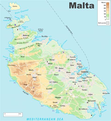 Malta Beaches Map