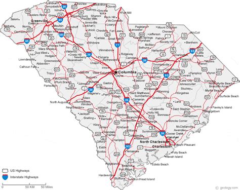 South Carolina Highway Map - Ailina Laurette