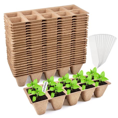 Buy MRTREUP 24 Pack Peat Pots Seed Starter Tray,240 Cells Seed Starter ...