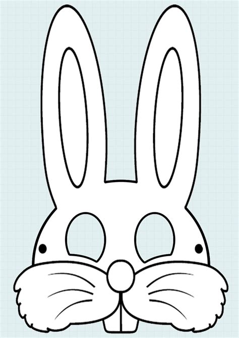 Open full size Rabbit Face Mask Template Clipart Easter Bunny Mask ...