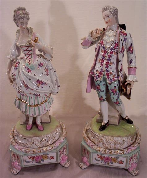 Vintage Pair of Dresden Porcelain Figurines Bolted | Dresden porcelain ...