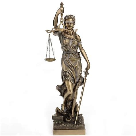 Buy Blindfolded Lady Justice Statue, Roman Goddess Of Law Sculpture ...