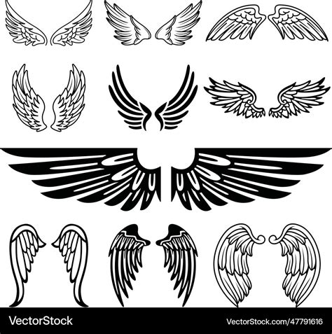 Angel wings svg bundle clip art Royalty Free Vector Image