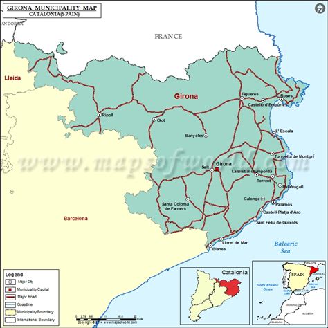 Girona Municipality Map, Catalonia, Spain