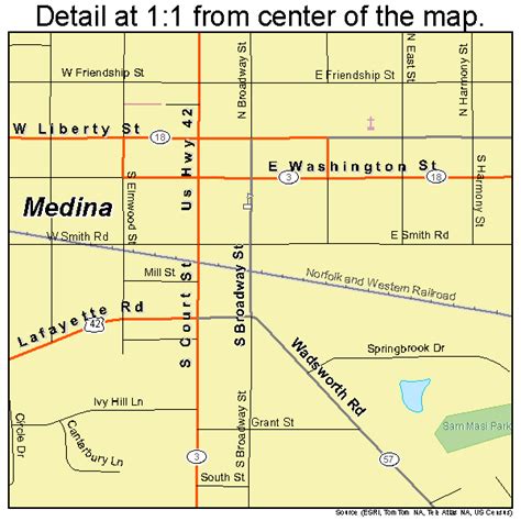 Medina Ohio Street Map 3948790