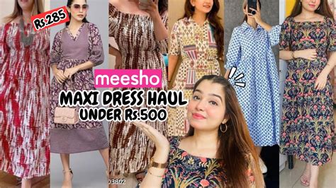 Trendy MEESHO Summer Maxi Dresses Haul Under Rs.500 || Cotton/Rayon ...