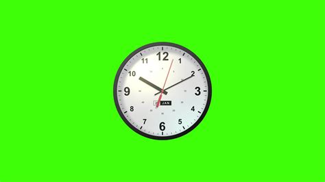 Round clock on green screen. Watch, time changing 21791531 Stock Video ...