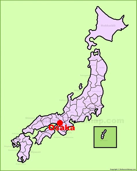 Osaka location on the Japan Map - Ontheworldmap.com